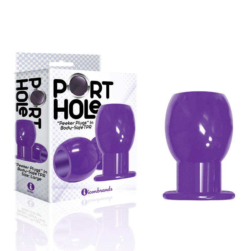 The 9's Port Hole Hollow Butt Plug - Purple
